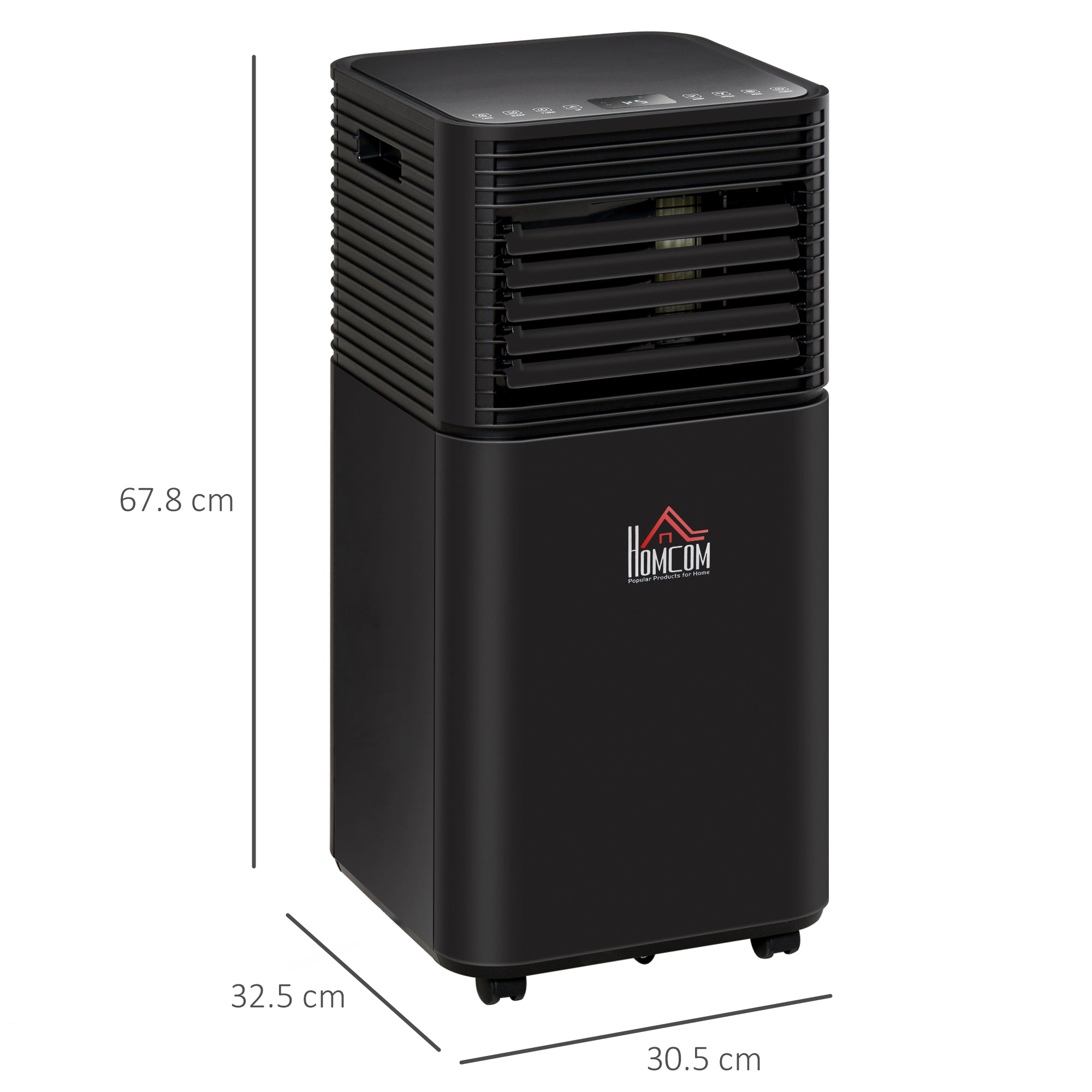 HOMCOM 7000 BTU 4-In-1 Portable Air Conditioner Unit Cooling Dehumidifying Ventilating for Room up to 26m², with Fan, Remote, 24H Timer, Window Mount Kit, R290, A Energy Efficiency